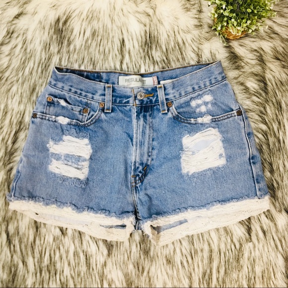 Levi's Pants - Levi’s 505 Vintage Cutout Jean Shorts Sz 27